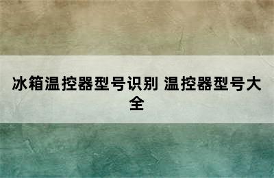 冰箱温控器型号识别 温控器型号大全